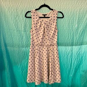 Express dress - key hole cut out - off white with black polka dots - size 6